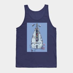 Cyanotype style Hurdy Gurdy with Insects Tank Top